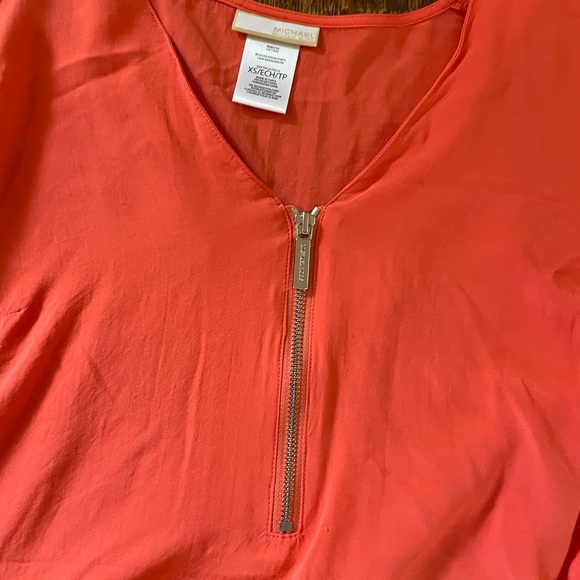 Michael Kors Tops | Michael Kors Coral Zipper Blouse - Picture 13 of 15
